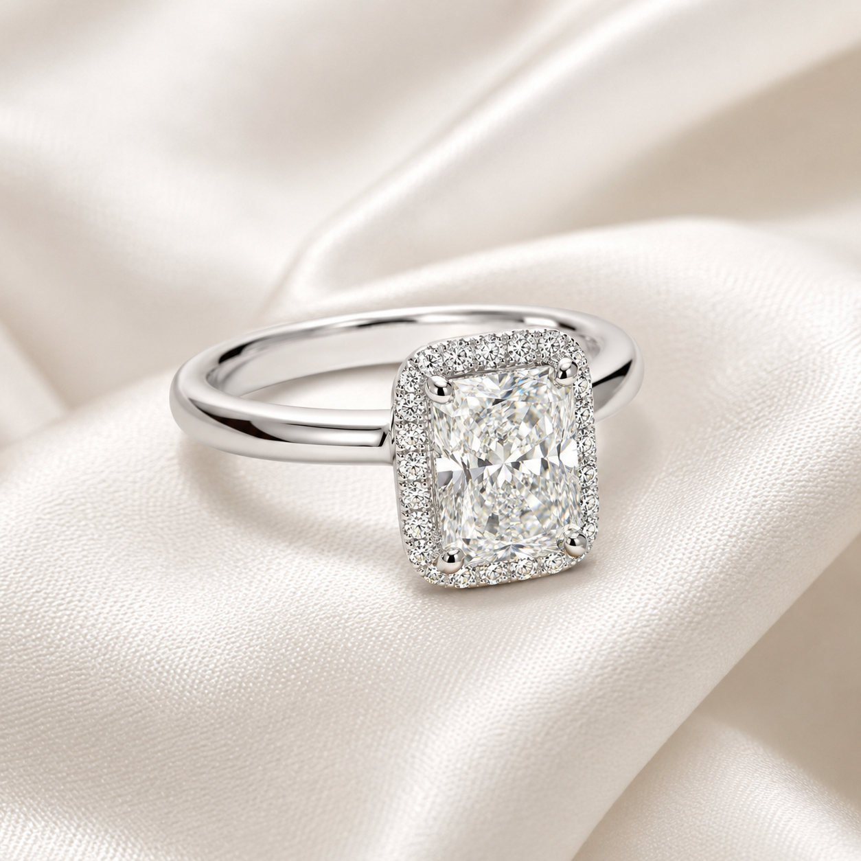 Halo Radiant Engagement Ring