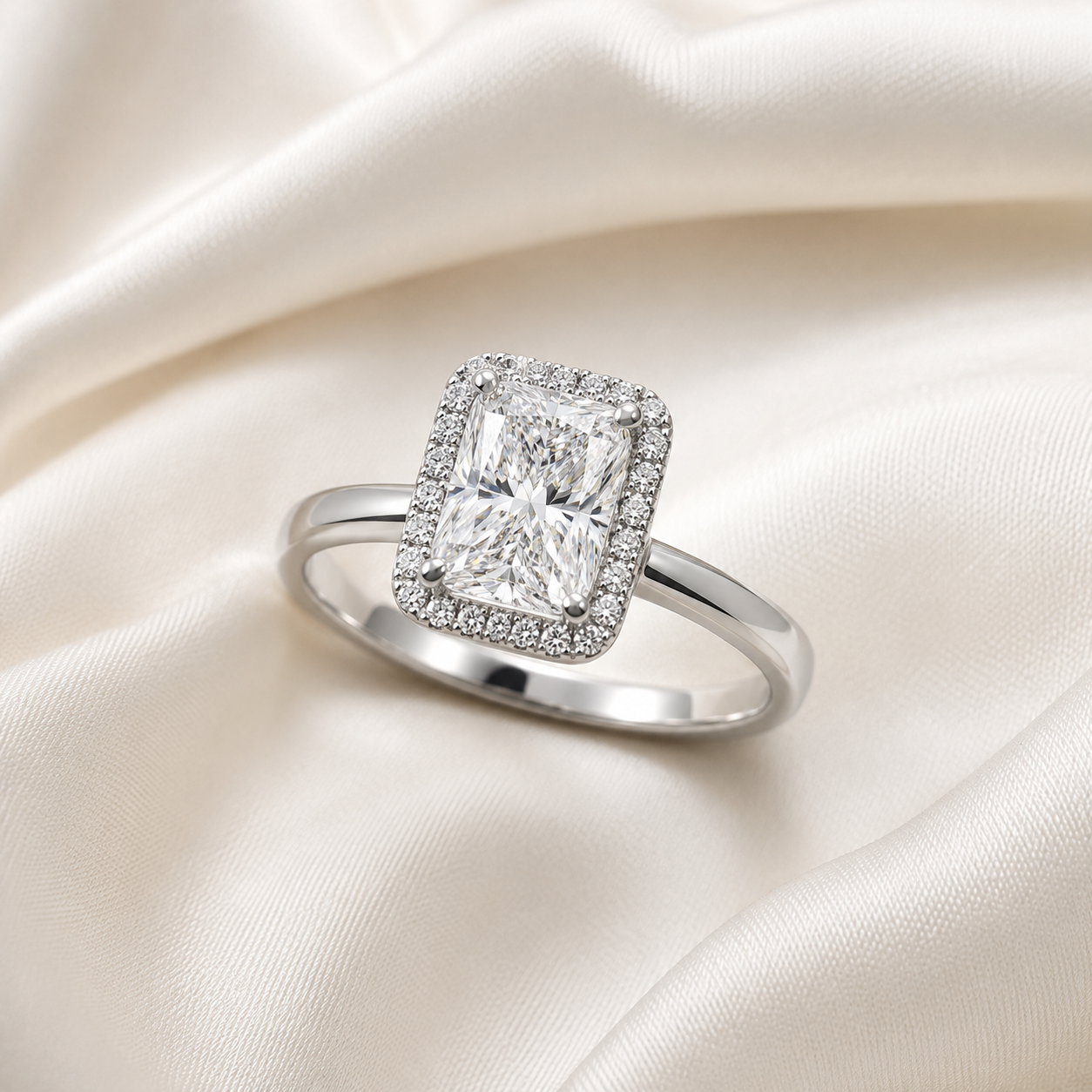 Halo Radiant Engagement Ring