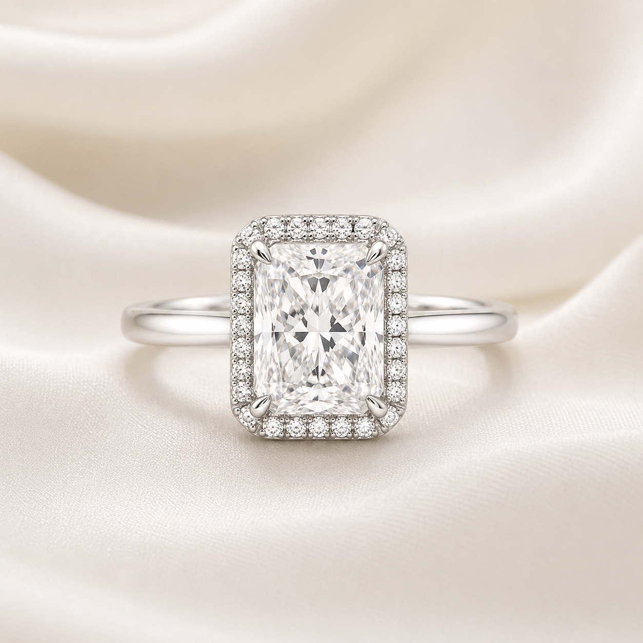 Halo Radiant Engagement Ring