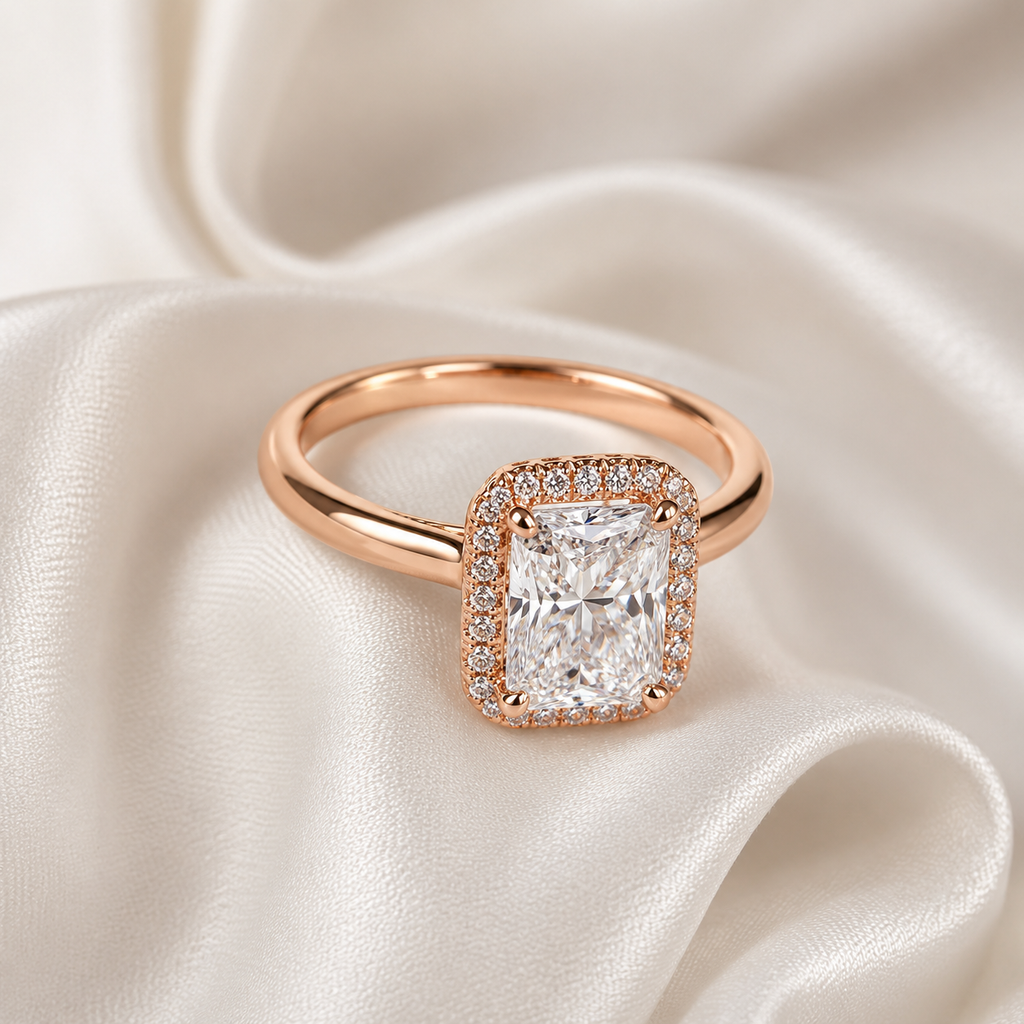 Halo Radiant Engagement Ring