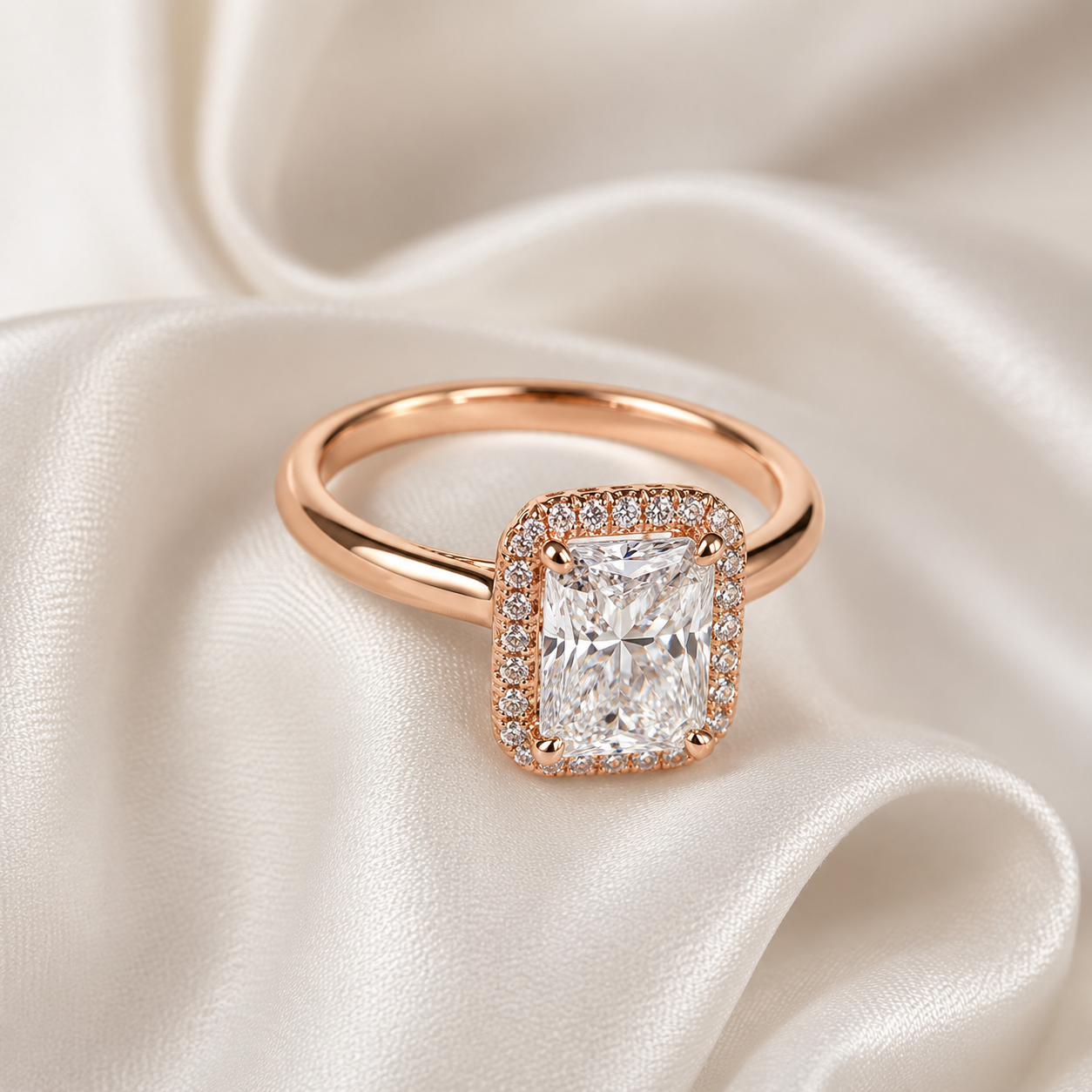 Halo Radiant Engagement Ring