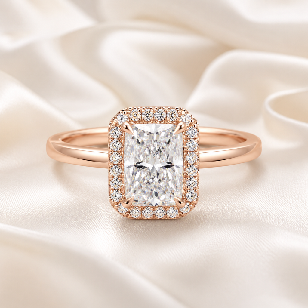 Halo Radiant Engagement Ring