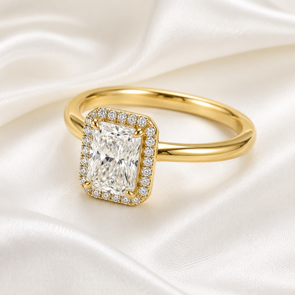 Halo Radiant Engagement Ring