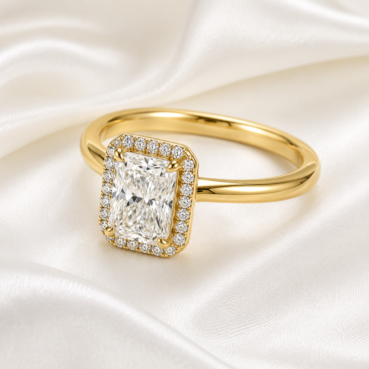 Halo Radiant Engagement Ring