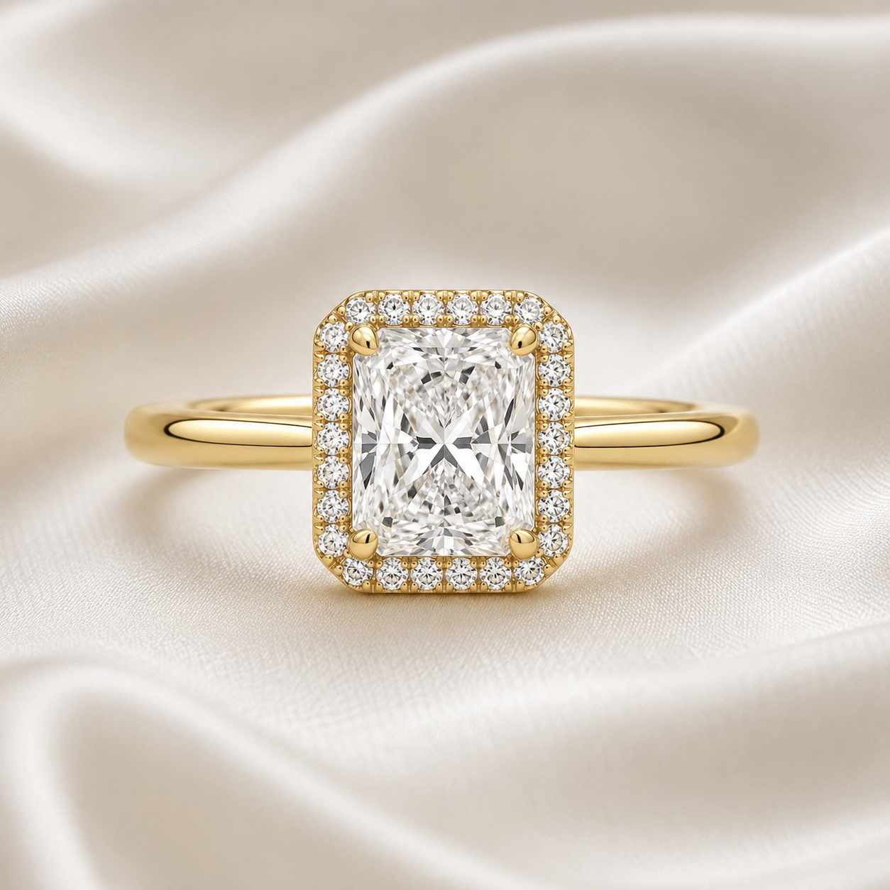 Halo Radiant Engagement Ring