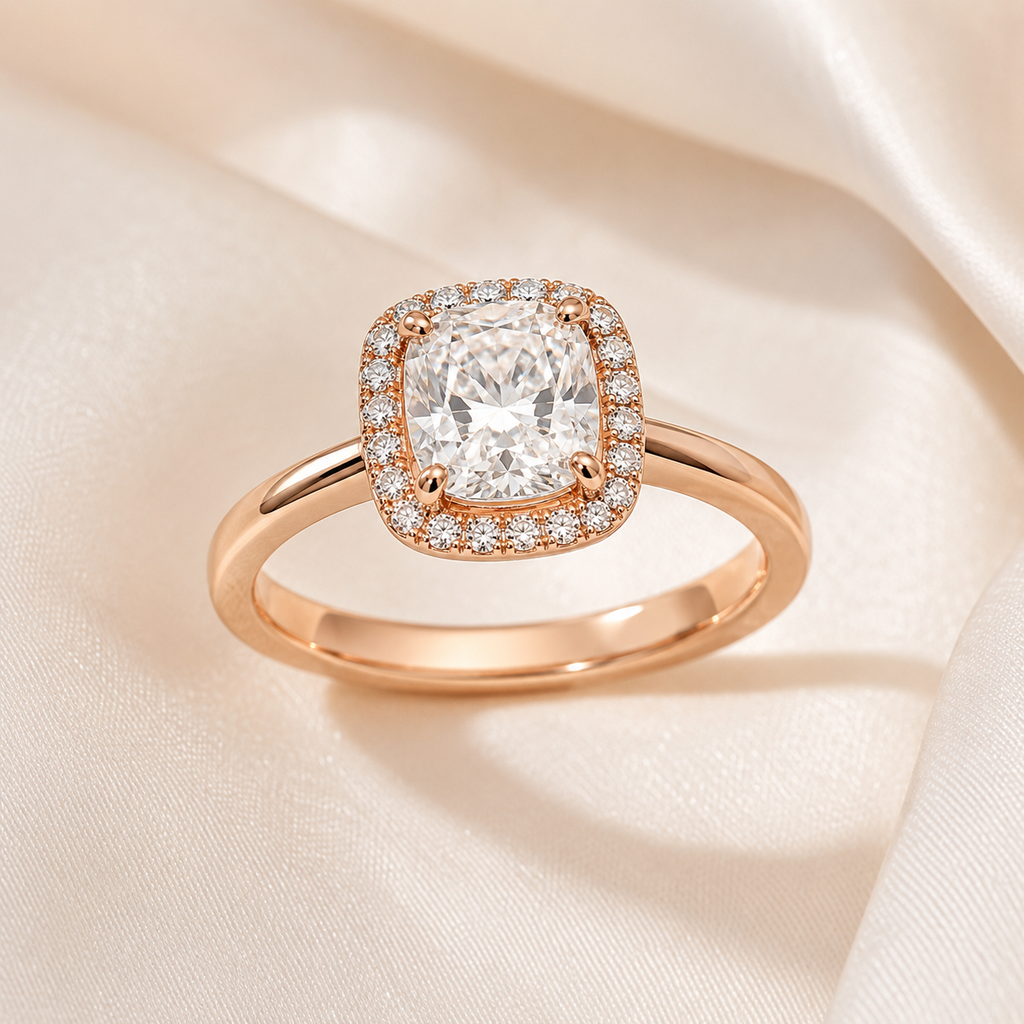 Halo Cushion Engagement Ring