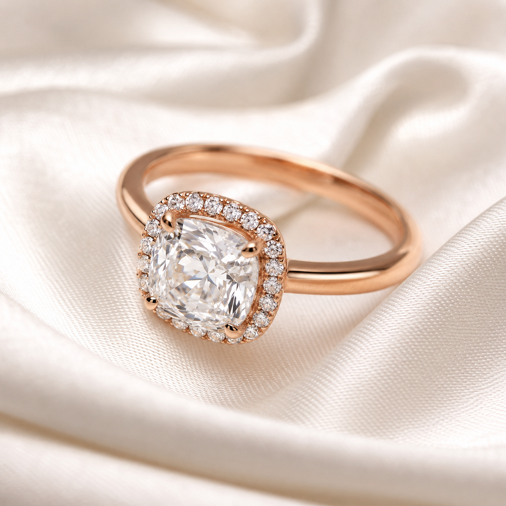 Halo Cushion Engagement Ring
