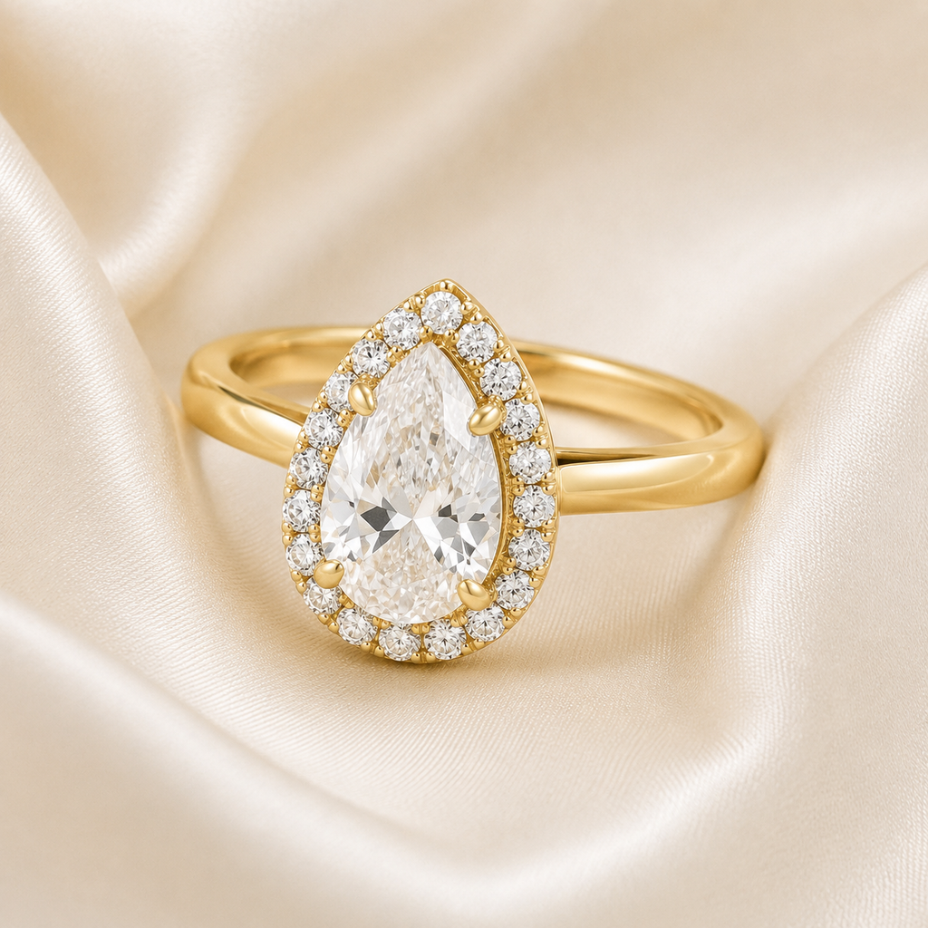 Halo Pear Engagement Ring