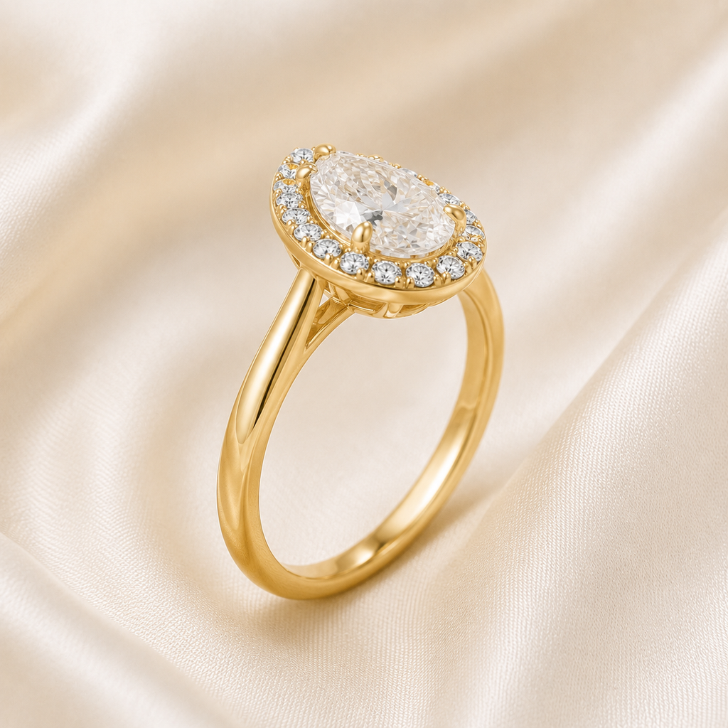 Halo Pear Engagement Ring