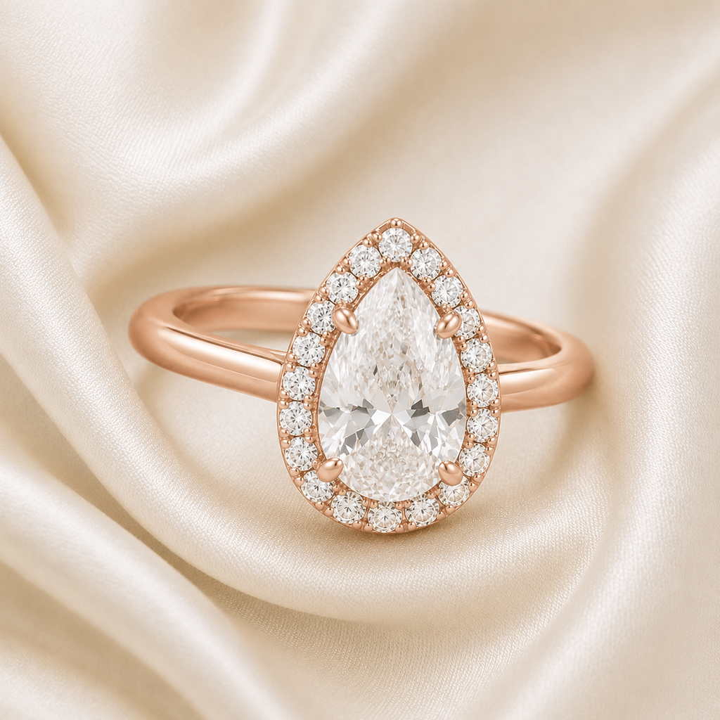 Halo Pear Engagement Ring