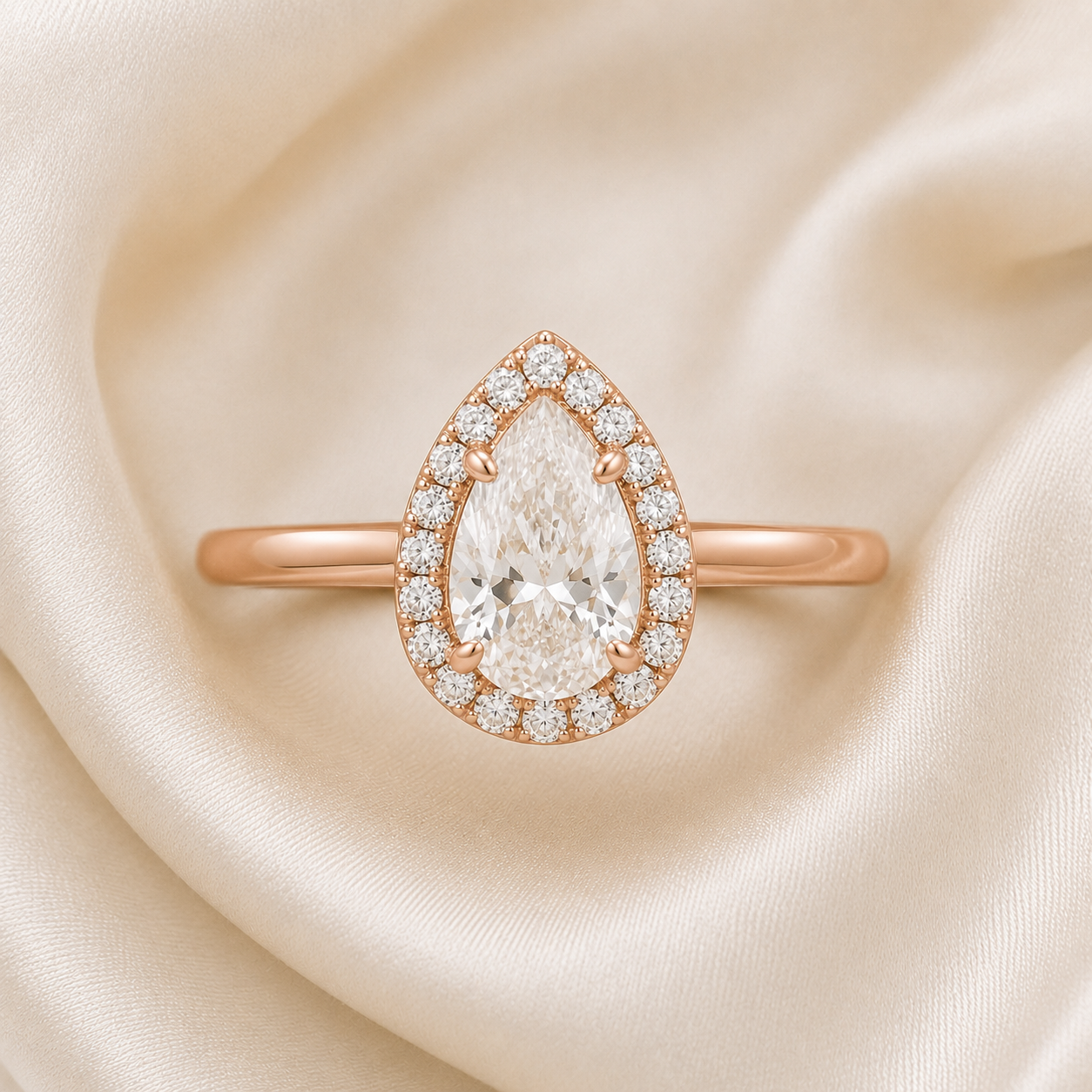 Halo Pear Engagement Ring