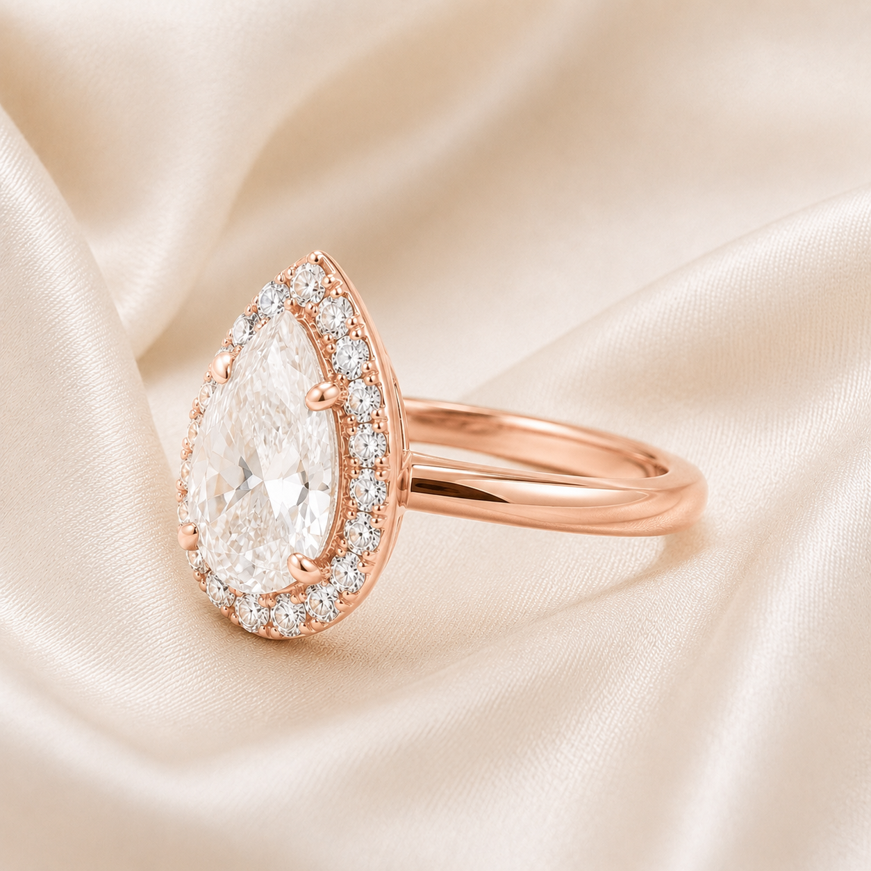 Halo Pear Engagement Ring