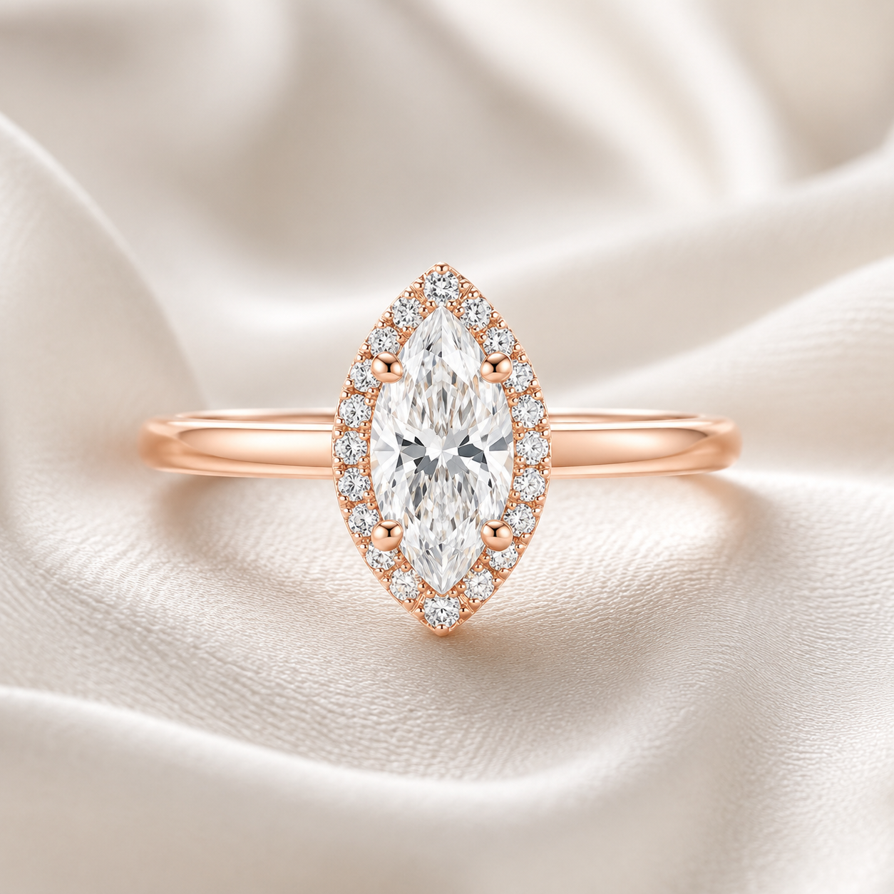 Halo Marquise Engagement Ring
