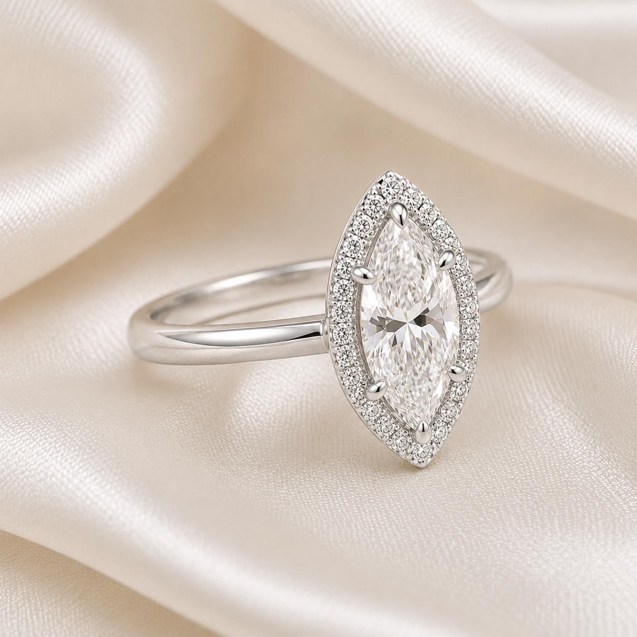 Halo Marquise Engagement Ring