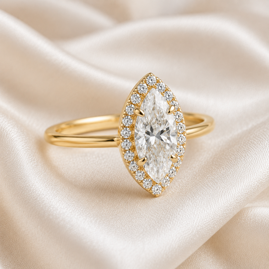 Halo Marquise Engagement Ring