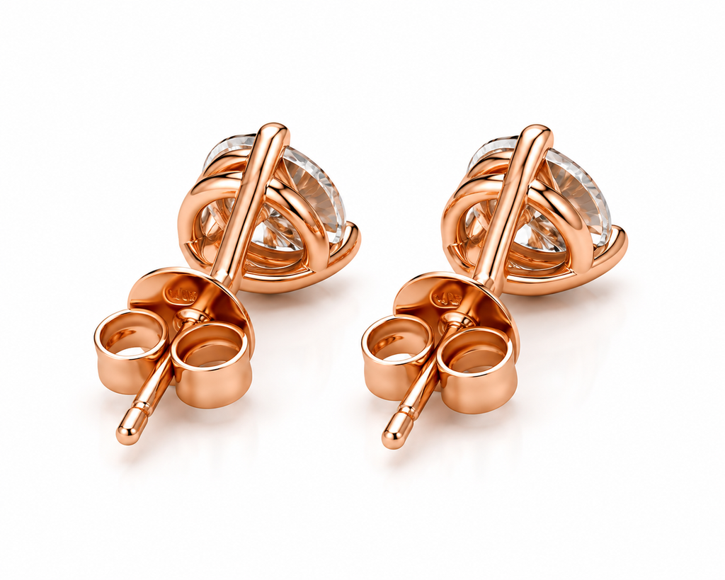 Round Cut 3-Prong Martini Diamond Stud Earrings | IGI Certified Lab-Grown | 14K & 18K Gold, Platinum