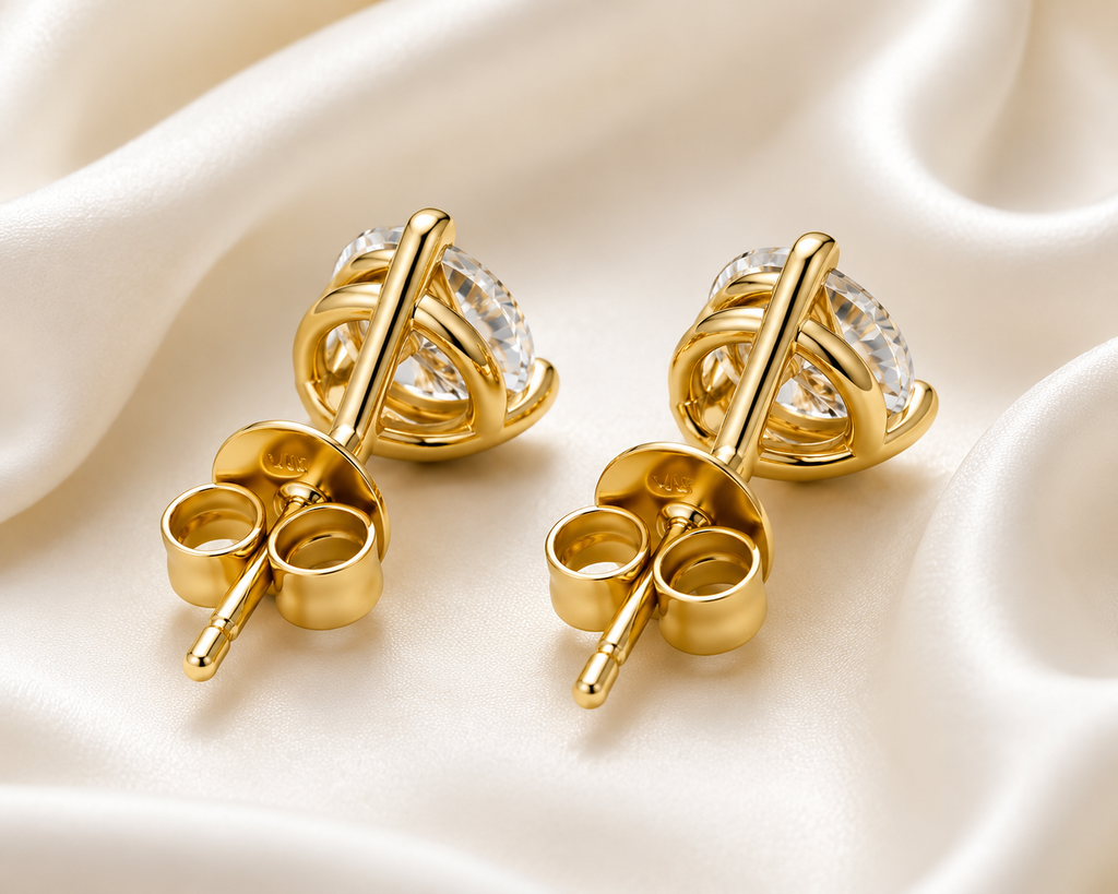 Round Cut 3-Prong Martini Diamond Stud Earrings | IGI Certified Lab-Grown | 14K & 18K Gold, Platinum
