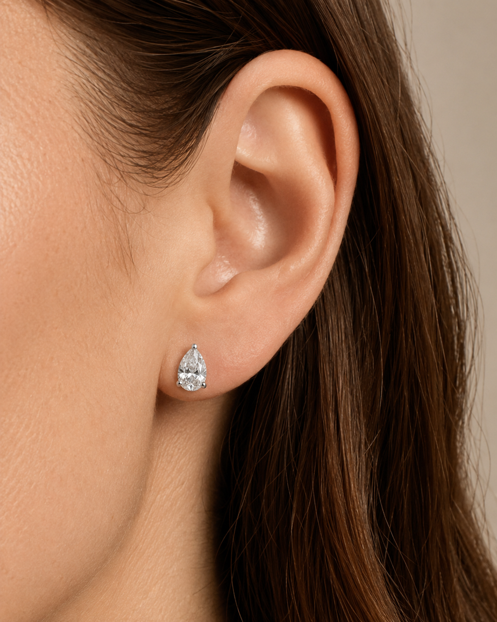 Pear Cut 3-Prong Martini Diamond Stud Earrings | IGI Certified Lab-Grown | 14K & 18K Gold, Platinum