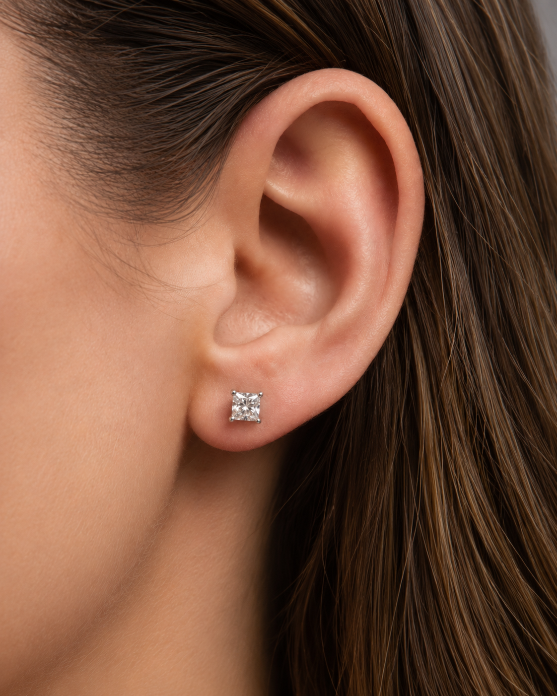 Princess Cut 4-Prong Martini Diamond Stud Earrings | IGI Certified Lab-Grown | 14K & 18K Gold, Platinum