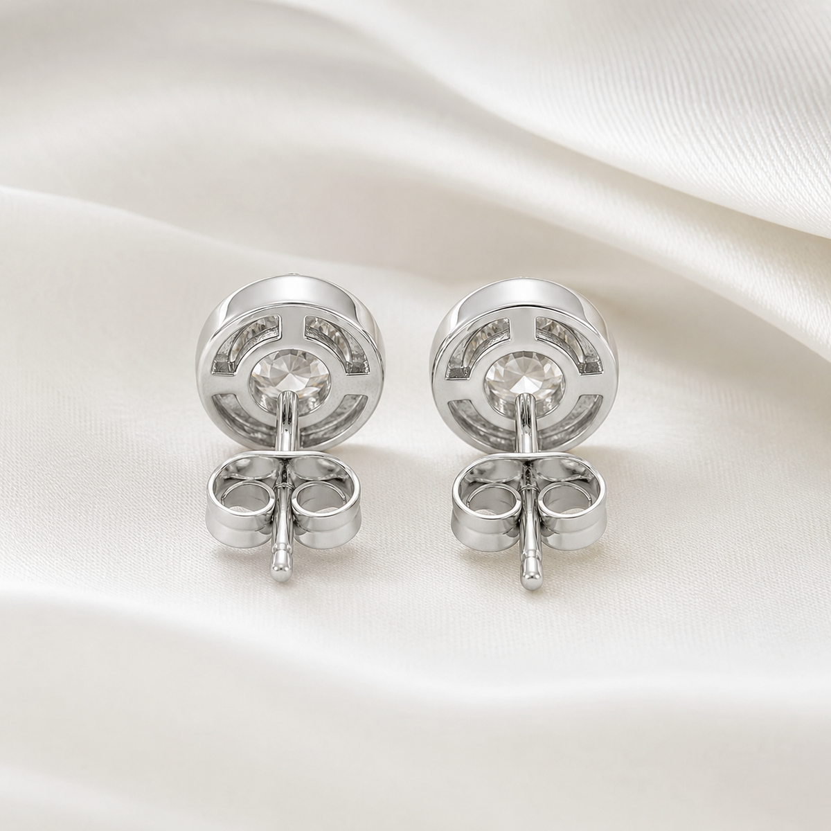 Bezel-Set Round Diamond Stud Earrings | IGI Certified Lab-Grown | 14K & 18K Gold, Platinum