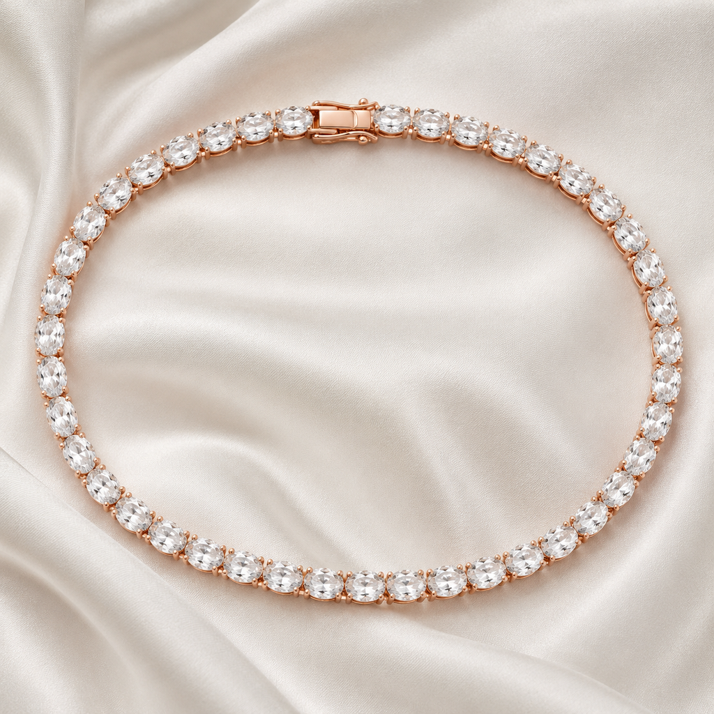 Oval Lab-Grown Diamond Tennis Bracelet | IGI Certified | 3–10 CTW | 14K & 18K Gold
