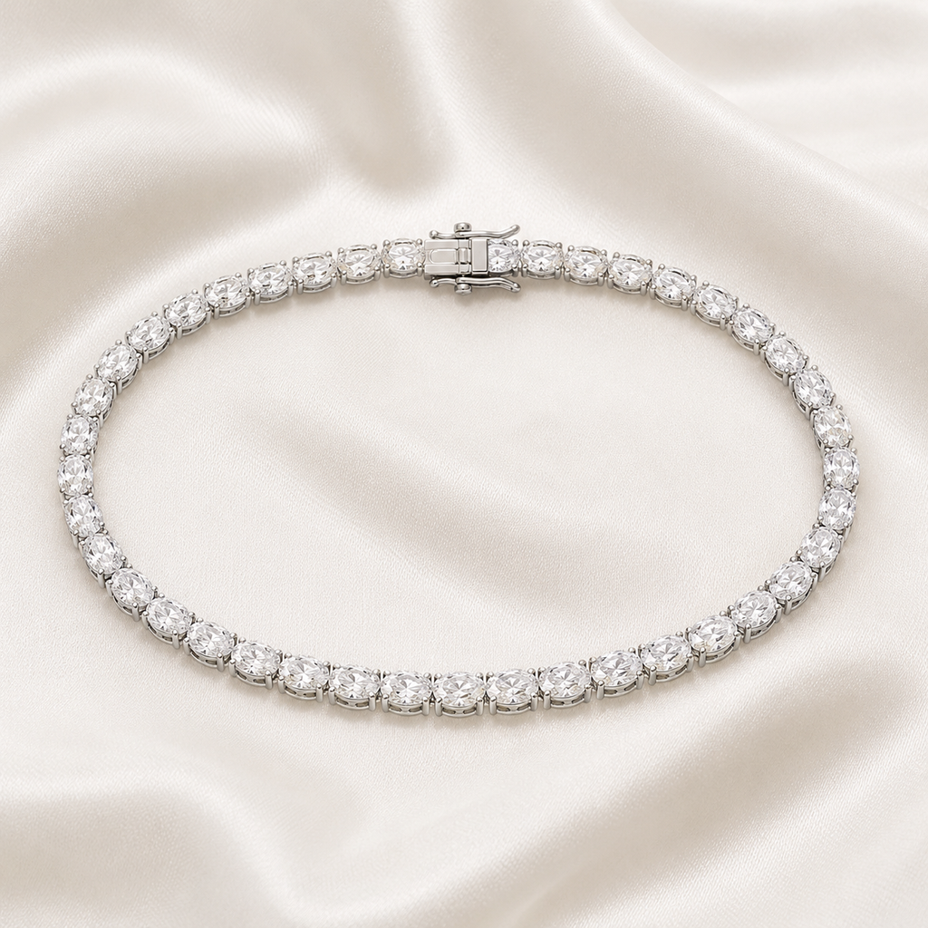 Oval Lab-Grown Diamond Tennis Bracelet | IGI Certified | 3–10 CTW | 14K & 18K Gold