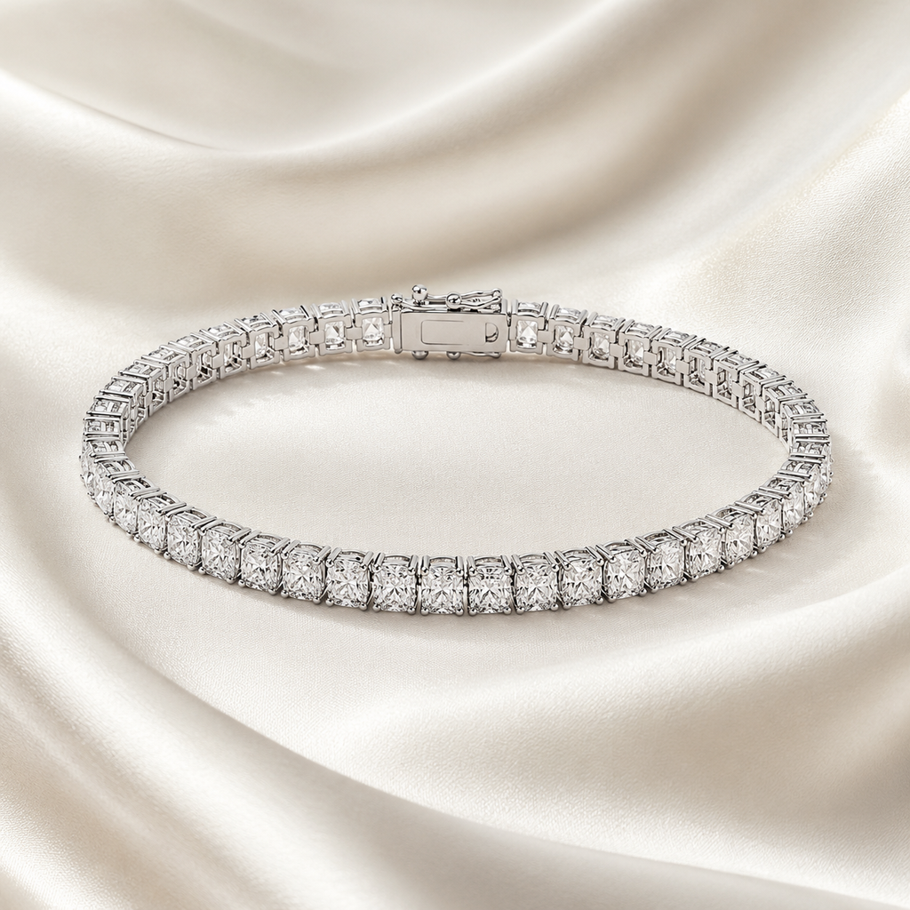 Radiant Cut Lab-Grown Diamond Tennis Bracelet | IGI Certified | 3–10 CTW | 14K & 18K Gold