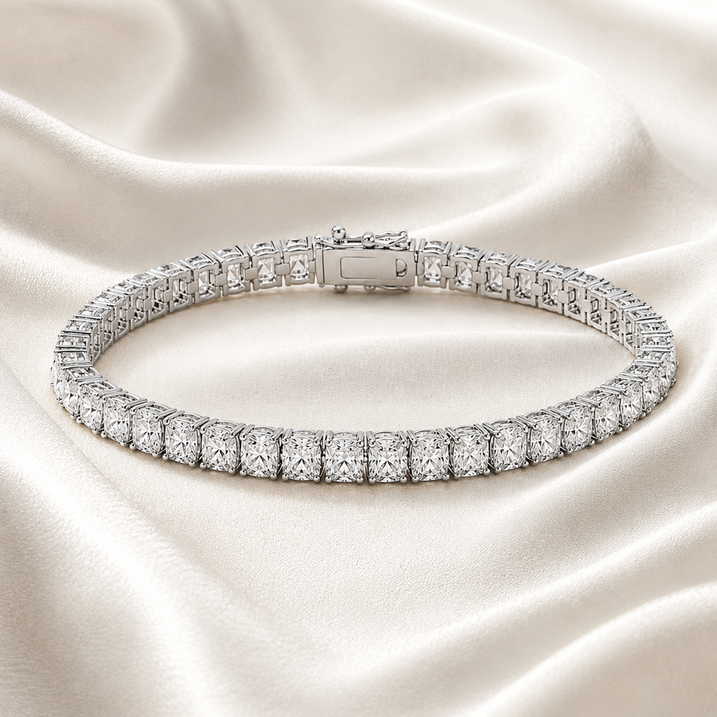 Radiant Cut Lab-Grown Diamond Tennis Bracelet | IGI Certified | 3–10 CTW | 14K & 18K Gold