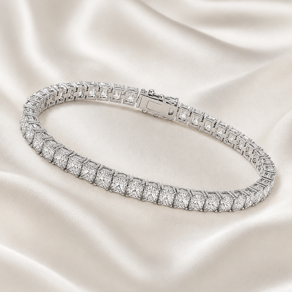 Radiant Cut Lab-Grown Diamond Tennis Bracelet | IGI Certified | 3–10 CTW | 14K & 18K Gold