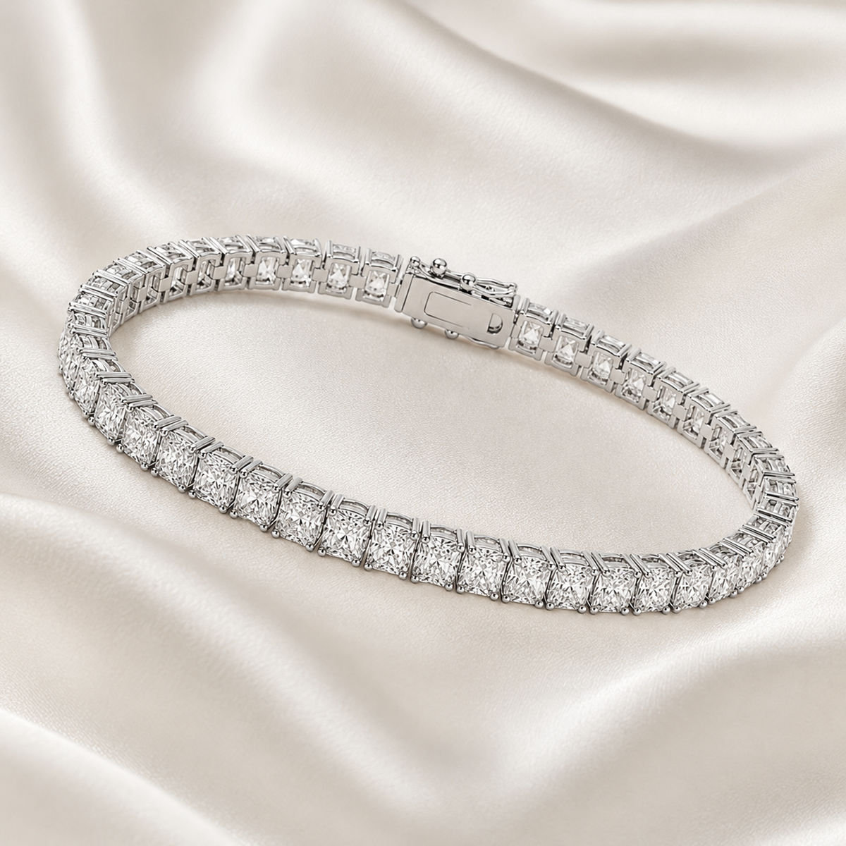 Radiant Cut Lab-Grown Diamond Tennis Bracelet | IGI Certified | 3–10 CTW | 14K & 18K Gold
