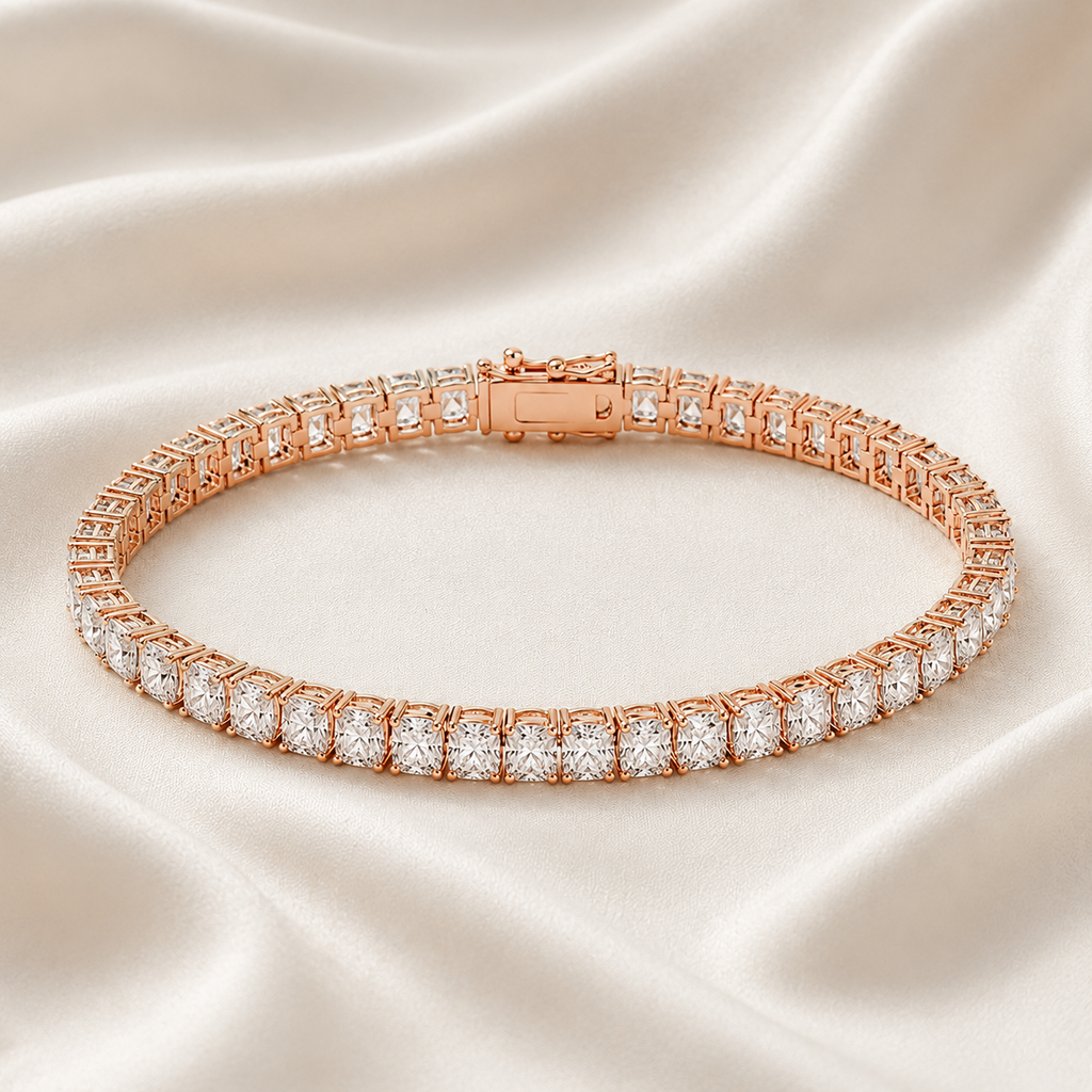 Radiant Cut Lab-Grown Diamond Tennis Bracelet | IGI Certified | 3–10 CTW | 14K & 18K Gold