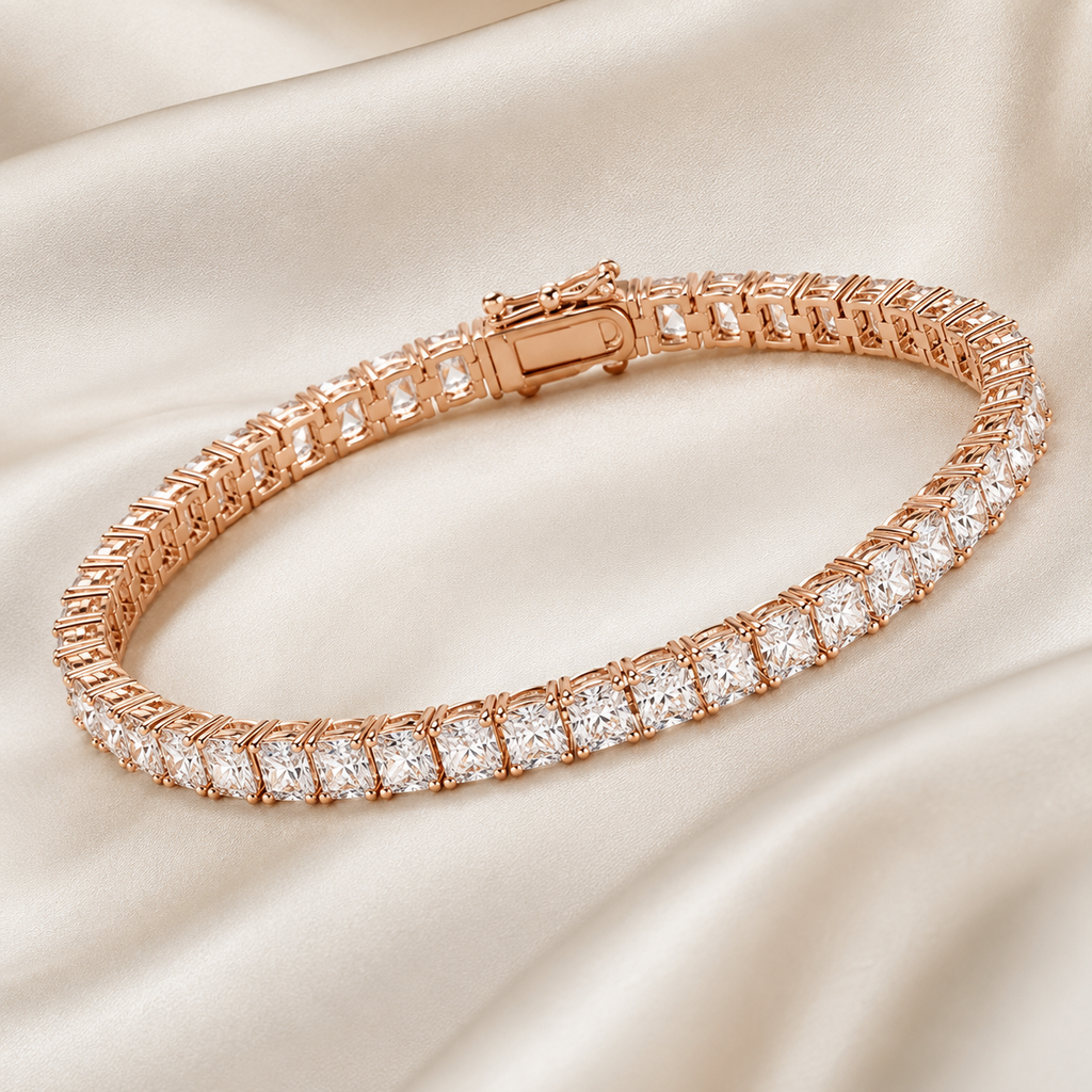 Radiant Cut Lab-Grown Diamond Tennis Bracelet | IGI Certified | 3–10 CTW | 14K & 18K Gold
