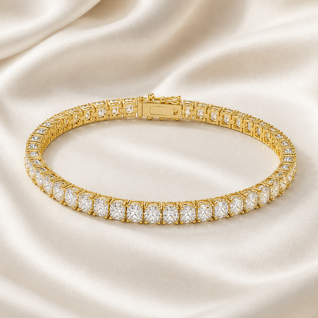 Radiant Cut Lab-Grown Diamond Tennis Bracelet | IGI Certified | 3–10 CTW | 14K & 18K Gold