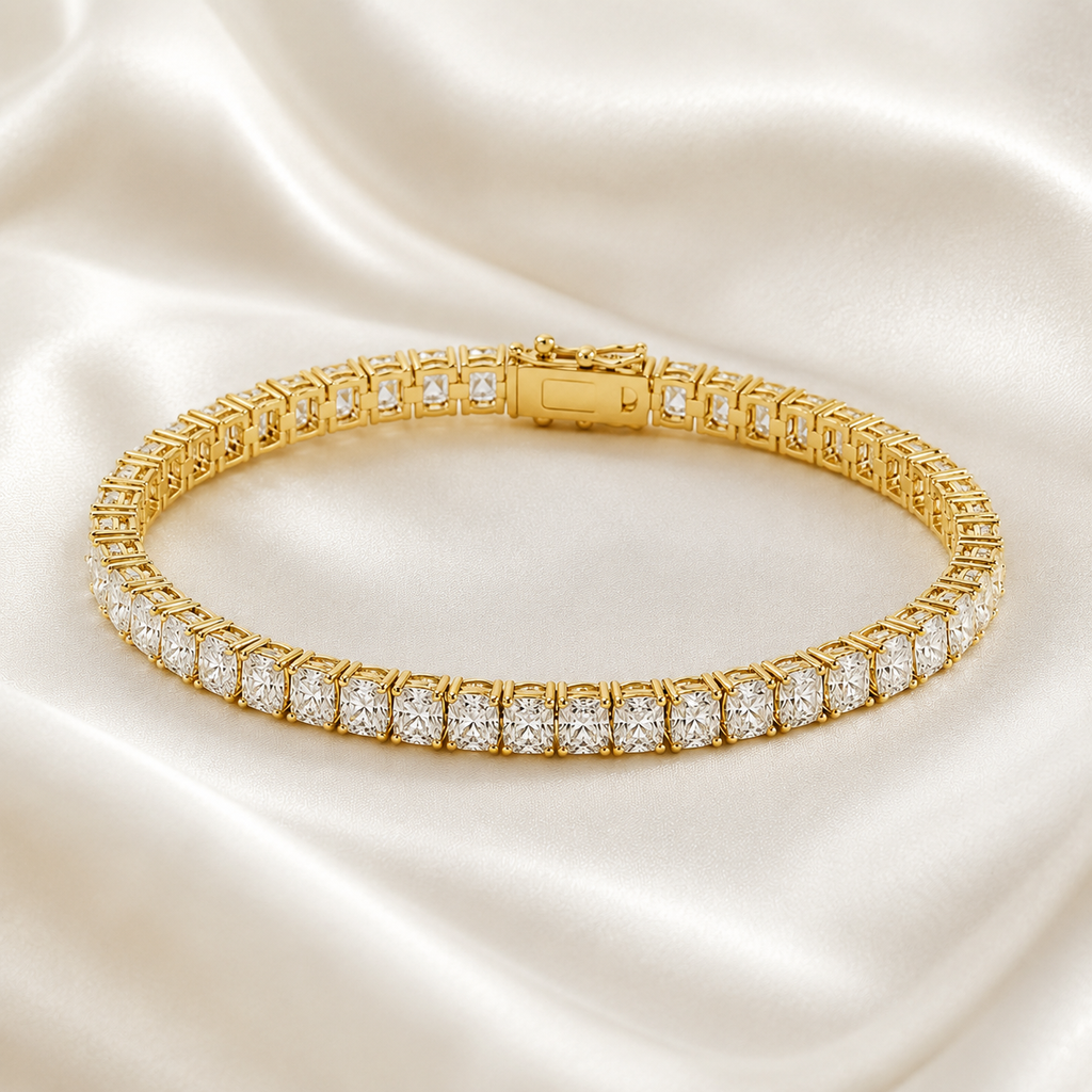 Radiant Cut Lab-Grown Diamond Tennis Bracelet | IGI Certified | 3–10 CTW | 14K & 18K Gold
