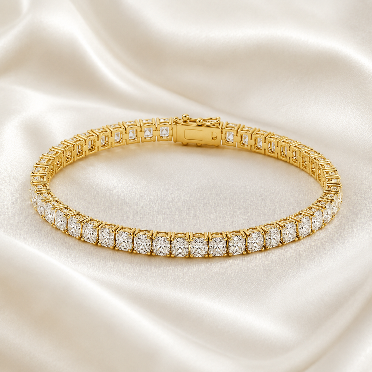 Radiant Cut Lab-Grown Diamond Tennis Bracelet | IGI Certified | 3–10 CTW | 14K & 18K Gold