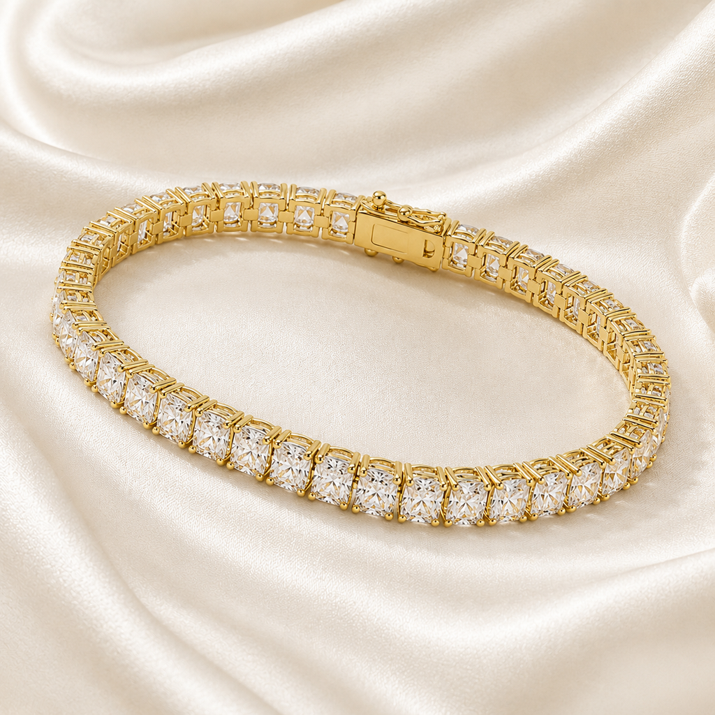 Radiant Cut Lab-Grown Diamond Tennis Bracelet | IGI Certified | 3–10 CTW | 14K & 18K Gold