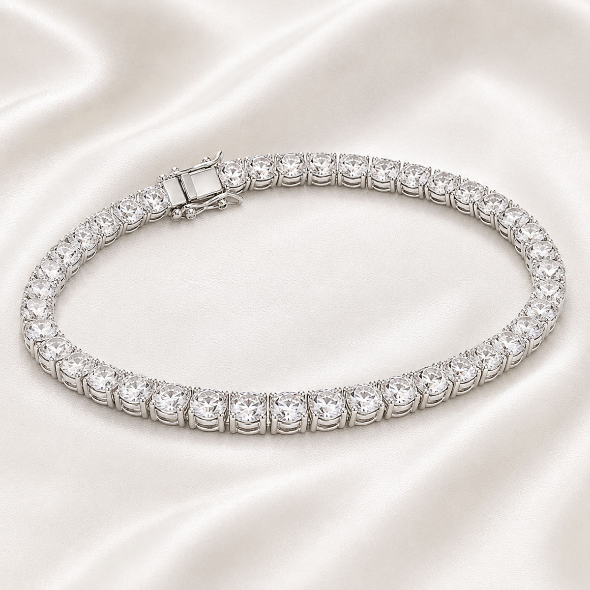 Cushion Cut Lab-Grown Diamond Tennis Bracelet | IGI Certified | 3–10 CTW | 14K & 18K Gold