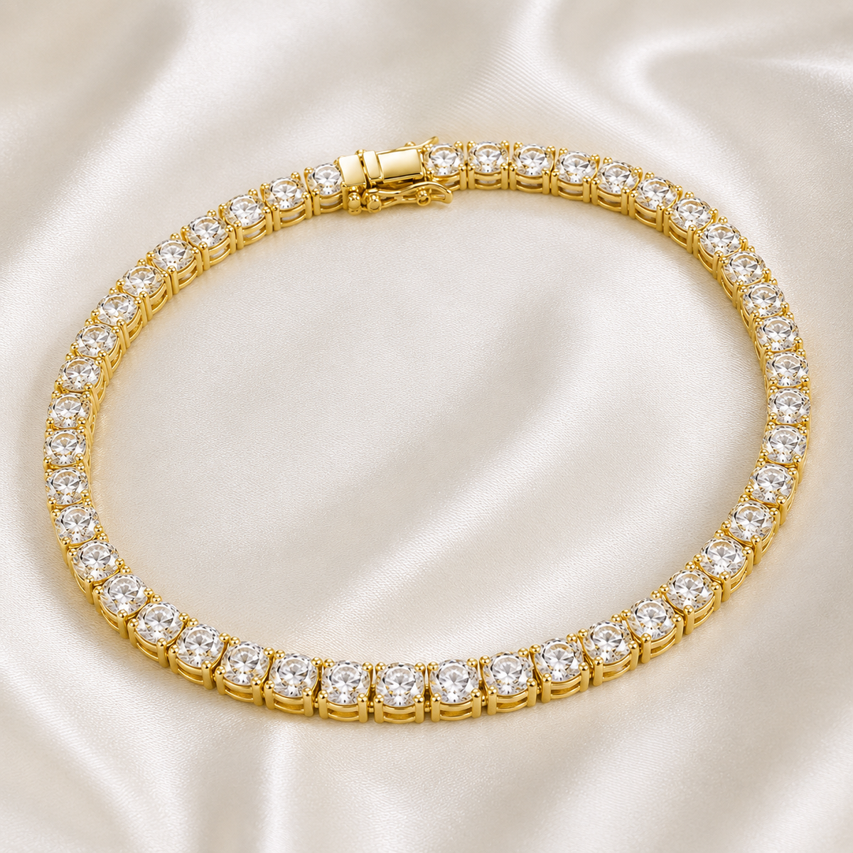 Cushion Cut Lab-Grown Diamond Tennis Bracelet | IGI Certified | 3–10 CTW | 14K & 18K Gold