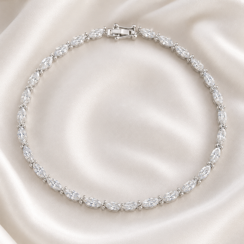 Marquise Cut Lab-Grown Diamond Tennis Bracelet | IGI Certified | 3–10 CTW | 14K & 18K Gold