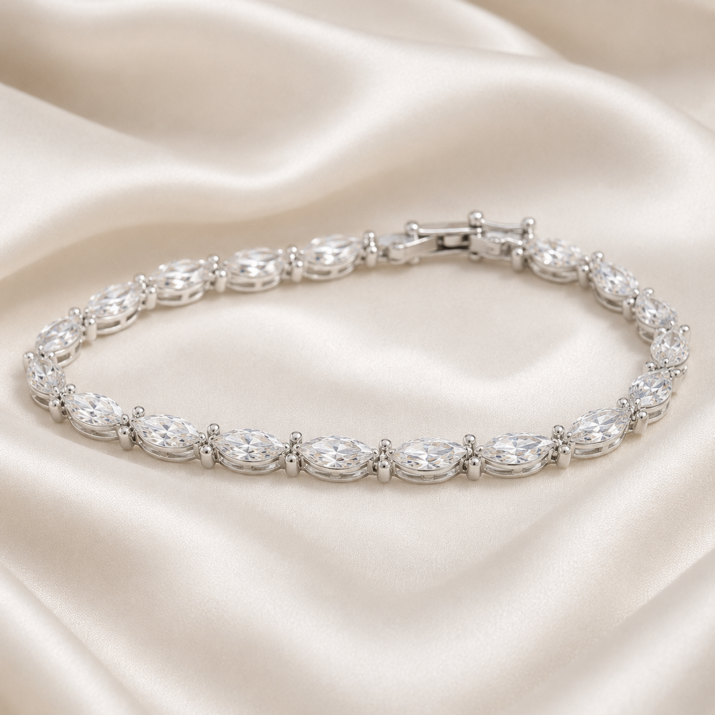 Marquise Cut Lab-Grown Diamond Tennis Bracelet | IGI Certified | 3–10 CTW | 14K & 18K Gold