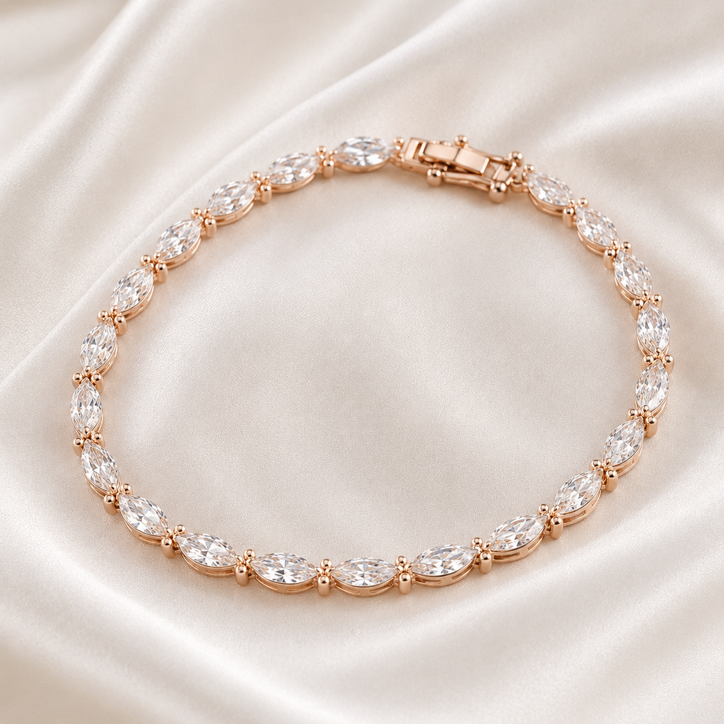 Marquise Cut Lab-Grown Diamond Tennis Bracelet | IGI Certified | 3–10 CTW | 14K & 18K Gold