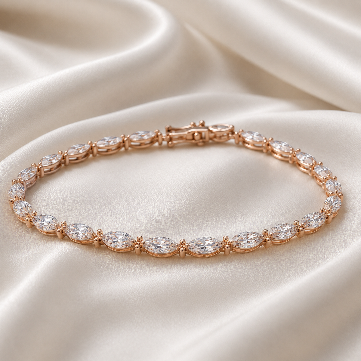Marquise Cut Lab-Grown Diamond Tennis Bracelet | IGI Certified | 3–10 CTW | 14K & 18K Gold