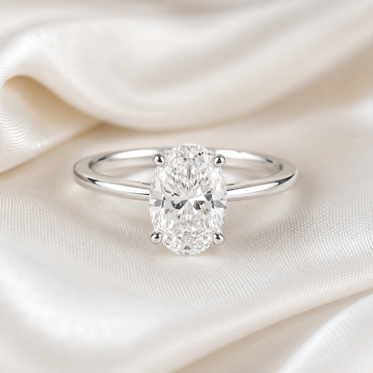 Solitaire Oval Engagement Ring