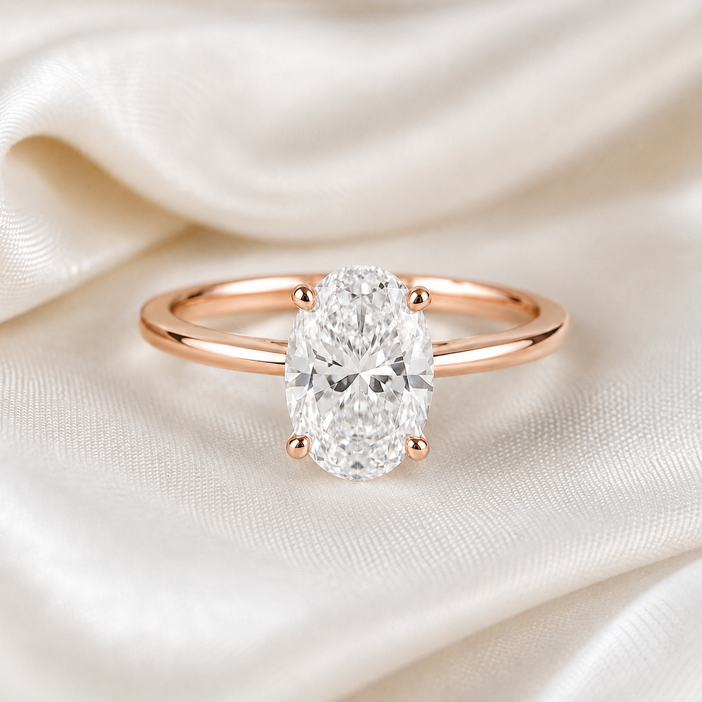 Solitaire Oval Engagement Ring