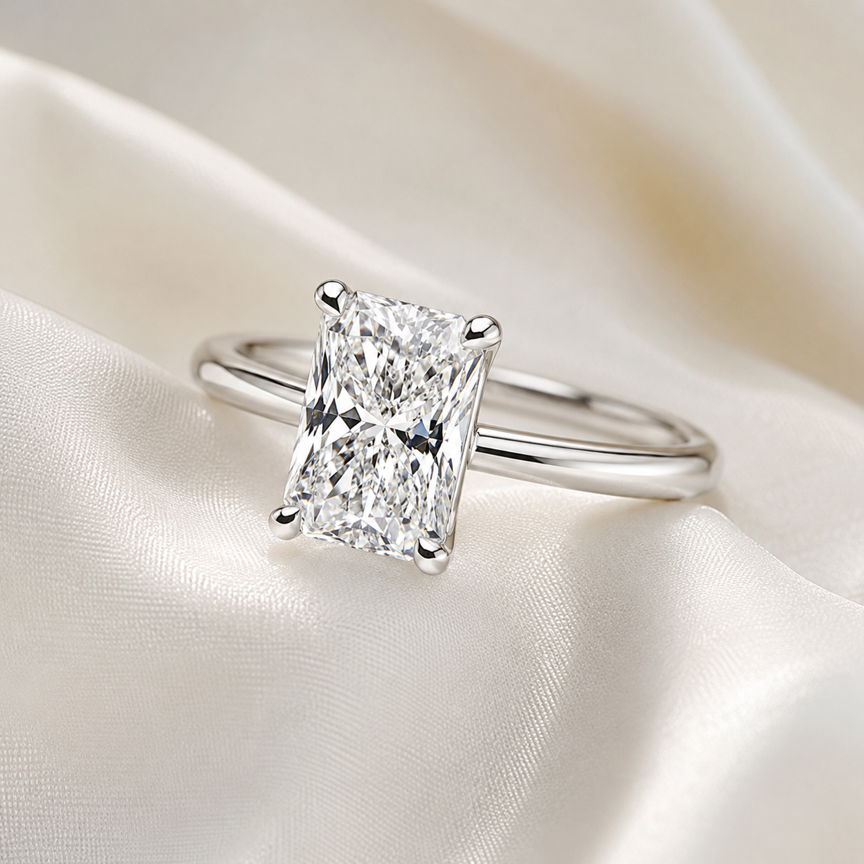 Solitaire Radiant Engagement Ring