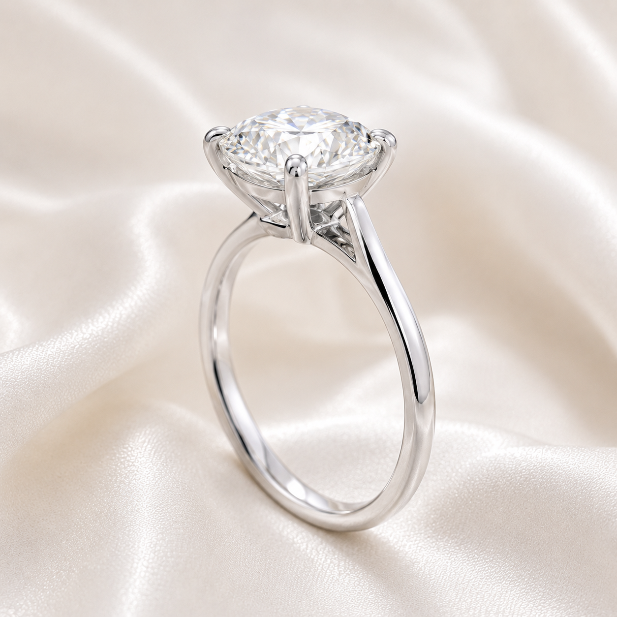 Solitaire Cushion Engagement Ring