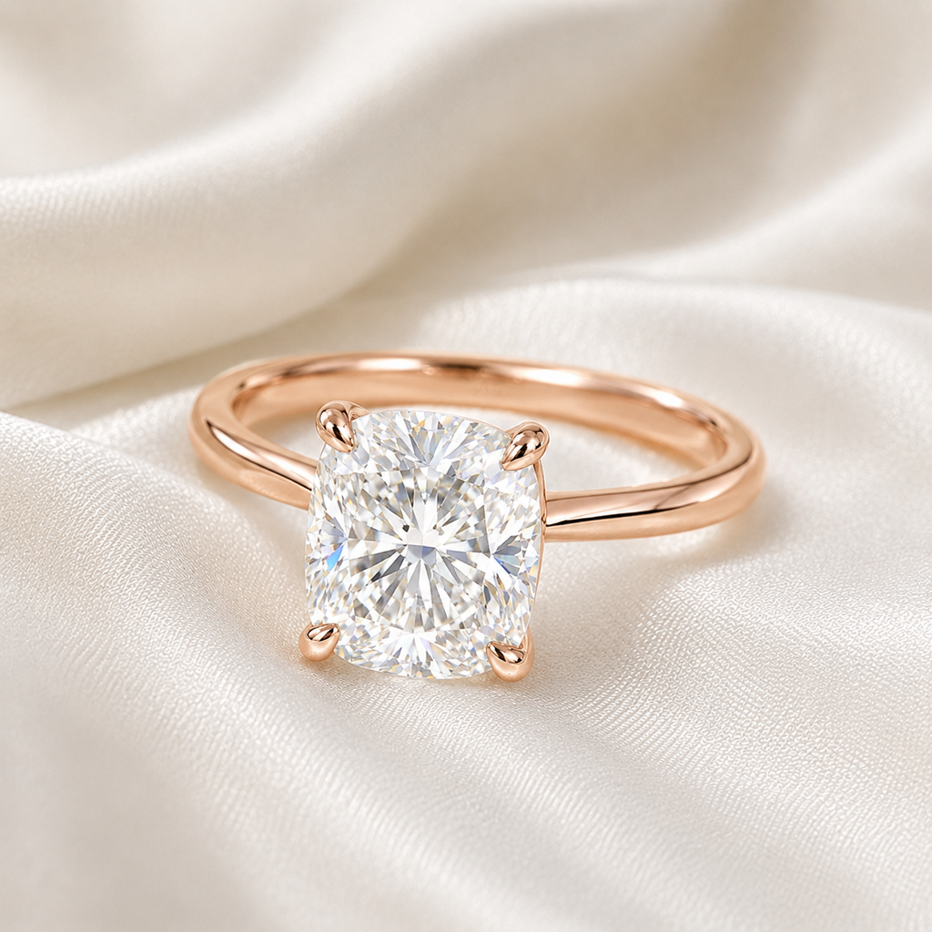 Solitaire Cushion Engagement Ring