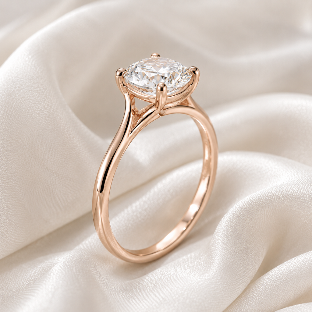 Solitaire Cushion Engagement Ring