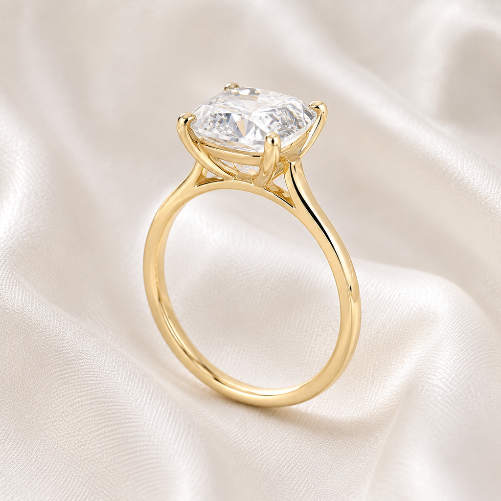Solitaire Cushion Engagement Ring