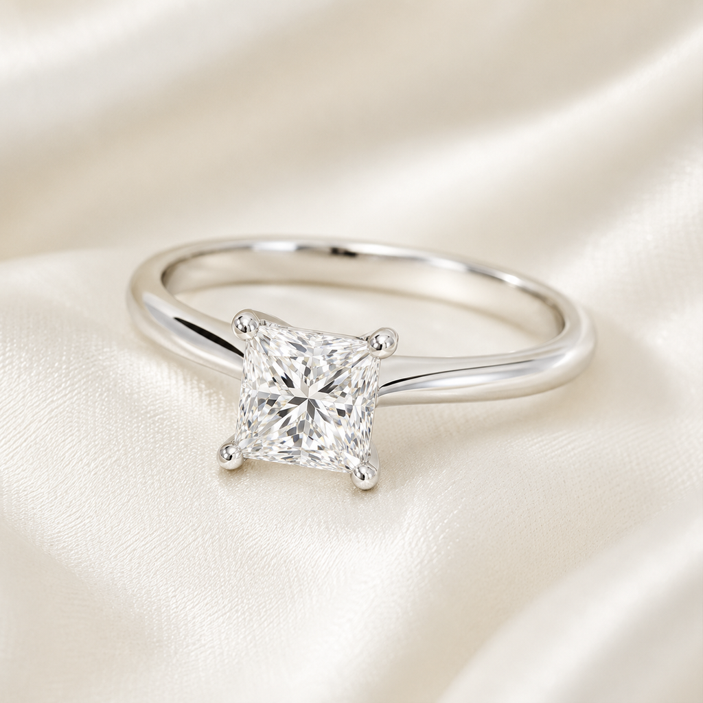 Solitaire Princess Engagement Ring